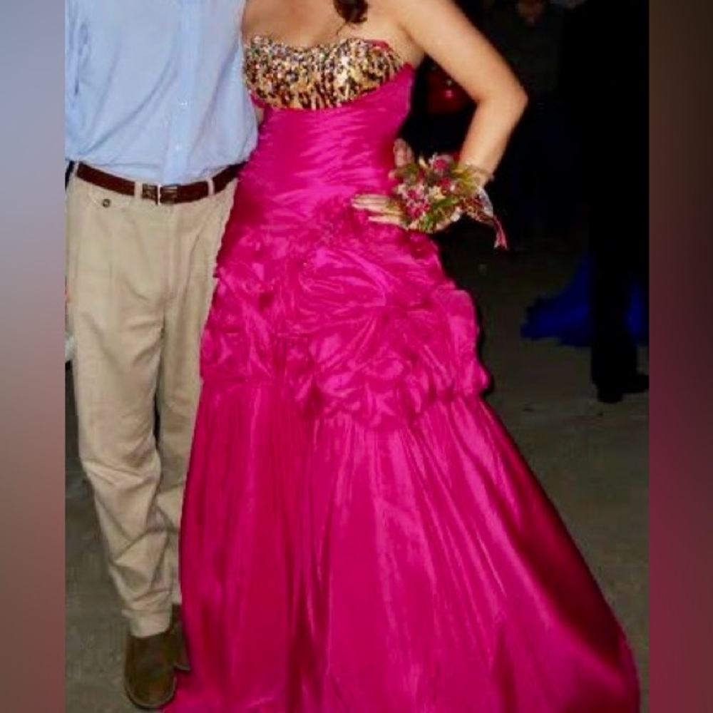 Prom Dress Tony Bowls Size 10 Formal Wear, Long OR Short Pink Leopard Print